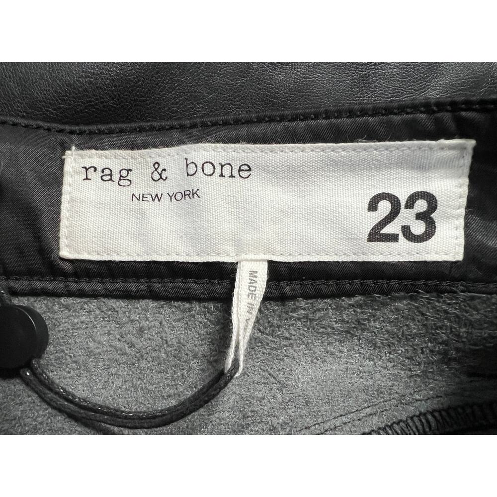 RAG & BONE HARLOW FAUX LEATHER STRAIGHT PANTS BLACK SIZE 23 - Picture 5 of 15